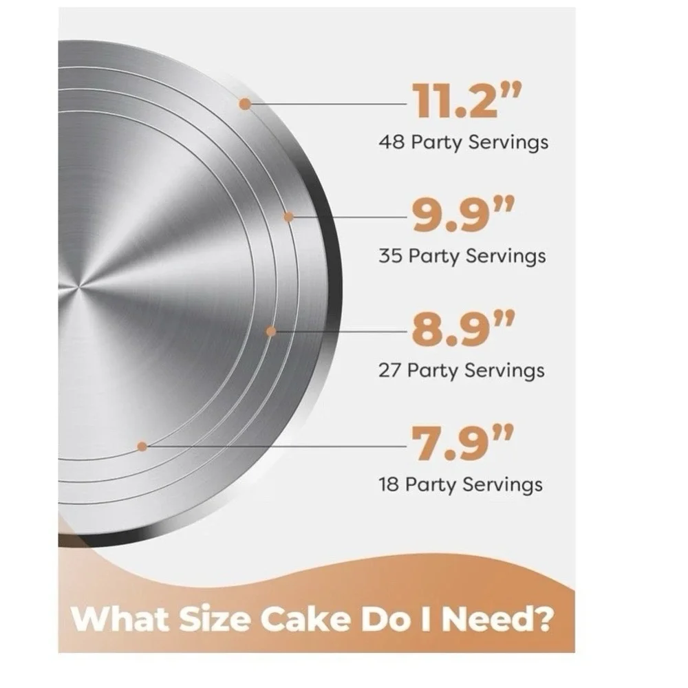 Kootek Aluminium Alloy Revolving Cake Stand 12 Inch Rotating 12 Inch, Silver